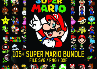 1a 105+ Super Mario SVG PNG DXF Bundle, Super Mario Svg, Super Mario Alphabet, Peach Princess, Koopa Troopa, Goomba Svg, Super Mario World Svg 926322408