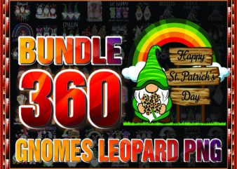 1 Combo 360 Gnomes Leopard PNG, Bundle PNG, Leopard Png, Gnome PNG, Whimsical Design, Nordic Gnomes, Sublimation Gnomes, Designs Downloads 1003738090