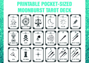 1 Printable Pocket-sized Moonburst Tarot Deck, Instant Download, Digital file PDF Download 940086215