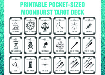 1 Printable Pocket-sized Moonburst Tarot Deck, Instant Download, Digital file PDF Download 940086215
