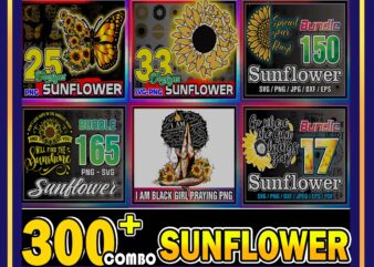 1 Combo 300+ Sunflower SVG/PNG Bundle, Sunflower Queen Png, Flower Lover Png, Sunflower Sticker, Sunflower monogram, Sunflower ClipArt-Quotes CB1003329087