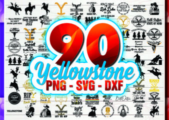 1a 90 Yellowstone Bundle svg, png, dxf, Yellowstone Symbols, Yellowstone Labels, Yellowstone Dutton Ranch, silhouette, Digital File 1019002641