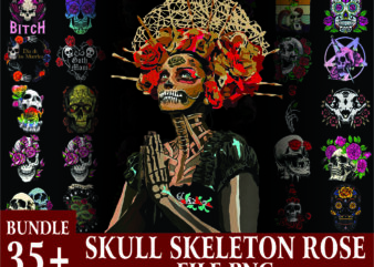 1a 35+ Skull Skeleton Rose PNG Bundle , FLower Skull png, ROSE png Floral Skull Clip Art, Skull Mom Life png, Skeleton, PNG For Sublimation 1020974926