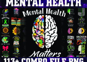 1 Combo 113+ Mental Health PNG Bundle, Mental Health Awareness png, Depression Awareness png, Semicolon png, Digital Download 962123394