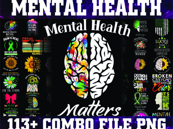1 combo 113+ mental health png bundle, mental health awareness png, depression awareness png, semicolon png, digital download 962123394