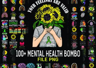 1 Combo 100+ Designs Mental Health PNG Bundle, Mental Health Matters Png, Mental Health Awareness Png, Depression Awareness Png, Semicolon Png 962123394