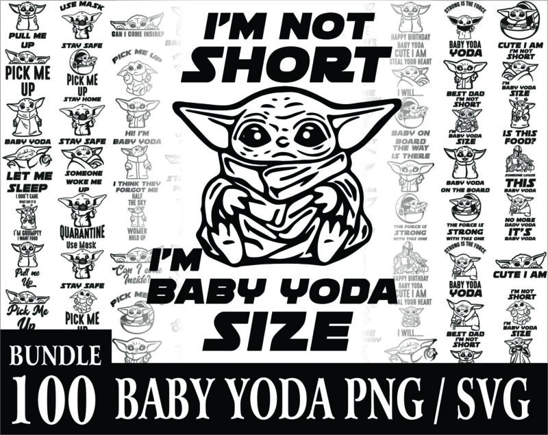 100 Designs Baby Yoda SVG Bundle, Baby yoda svg, starwars svg, starwars fan svg, baby yoda silhouette, baby yoda cut file 1006561232