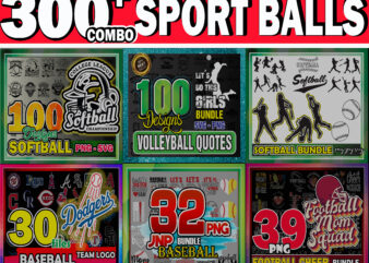1 COMBO 300+ Sport Balls Bundle, Baseball SVG, Softball Player, Baseball Team Logo, Football Cheer Png, Volleyball Quotes SVG, Digital Download CB933614854