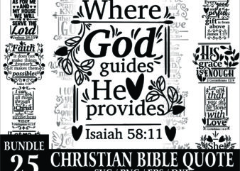 1a 25 Designs Christian Bible Quote SVG Bundle, Christ Faith, Jesus SVG Bundle, Faith Quotes, God Love SVG, Cricut Cut Files, Religious Bible 1008182278