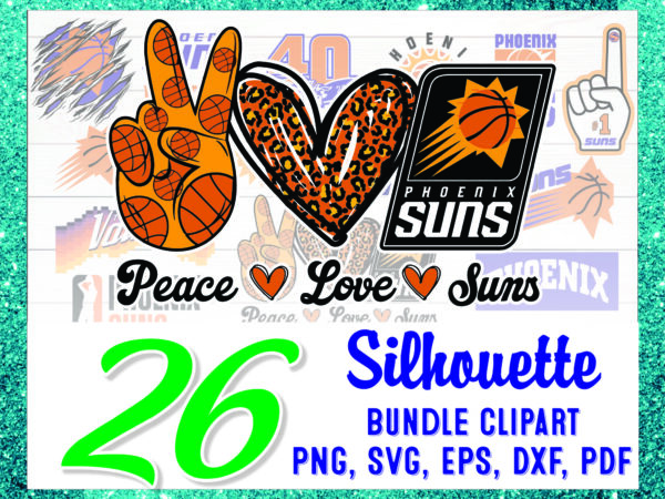 1 bundle 26 peace love sun clipart, silhouette, svg, png, phoenix sun png, football suns, we are phx svg, eps, dxf, pdf files, digital design 1023623828
