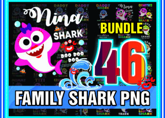 1a 46 Family Shark PNG Bundle, Baby shark PNG, Birthday Shark, Baby Shark Birthday Png, Momy Shark Png, Sister Shark PNG, Digital Download 968703122