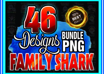 1a 46 Designs Family Shark PNG Bundle, Baby shark PNG, Birthday Shark, Baby Shark Birthday Png, Momy Shark Png, Sister Shark, Digital Download 968703122