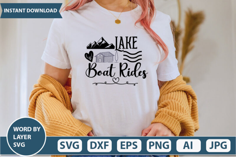 Lake boat rides SVG Vector for t-shirt