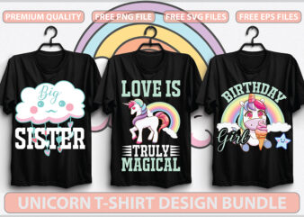 Unicorn T-shirt Design Bundle