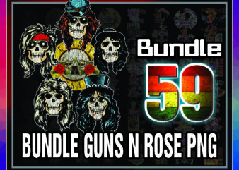 1 Bundle 59 Designs Guns N Rose png, Skull, Rock Classic, Rock Lover, Digital Designs, Printable, Instant Download 1032720867