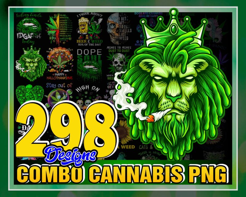 Combo 298 Cannabis Png Designs, Bundle Png File, Dope Bundle, Smoke weed Png, Png Download, Digital Print Design, Instant Digital Download 1034748298