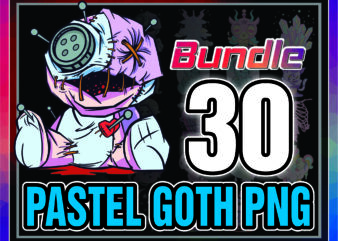 1a 30 Pastel Goth Png Bundle, Creepy Pastel Goth Aesthetic Png, Teddy Bear Japanese, Goth Gnomes And Teddy Pastel Goth Png, Digital Download 1035267006