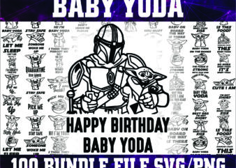 1a 100 Designs Baby Yoda SVG Bundle, Baby yoda svg, starwars svg, starwars fan svg, baby yoda silhouette, baby yoda cut file 1006561232