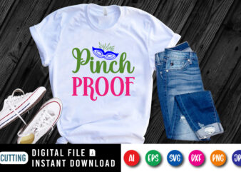 Pinch proof T shirt, Happy Mardi Gras shirt print template, Mardi Gras mask vector