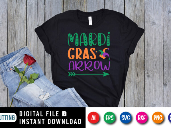 Mardi gras arrow t shirt, happy mardi gras shirt print template, arrow hat vector