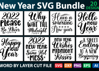 New Year SVG Bundle 4 T shirt vector artwork