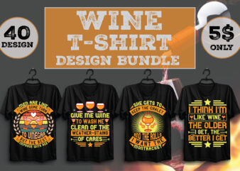 Wine T-shirt Design Bundle