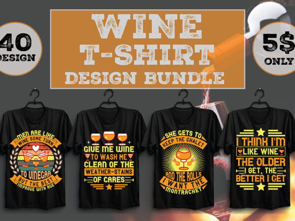 Wine t-shirt design bundle