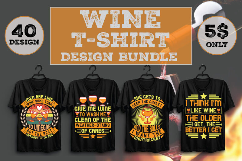 Wine T-shirt Design Bundle