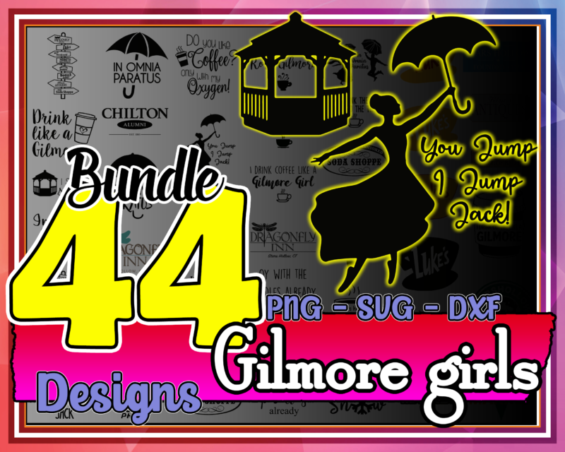 Bundle 44 Designs Gilmore Girls SVG PNG, Gilmore Girls TV Show svg, Gilmore Girls svg, png, dxf, Silhouette, Clipart, Digital Download 982678151