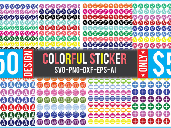 Colorful sticker bundle t shirt vector file