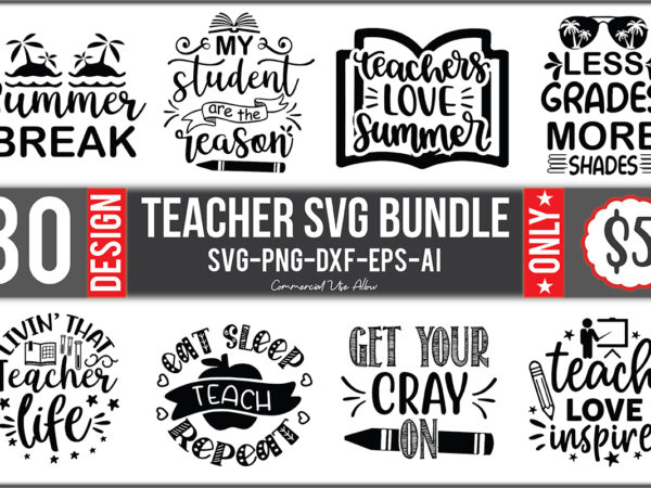 Teacher svg bundle t shirt designs for sale