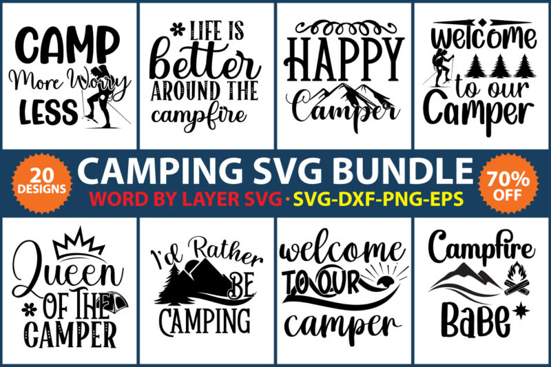 Camping Svg Bundle, Camp Life Svg, Campfire Svg, Vacation Svg, Camping Shirt Design, mountain svg, Camping Life svg, Happy Camper svg, Camping Shirt svg, Hiking svg, Cut Files for Cricut,