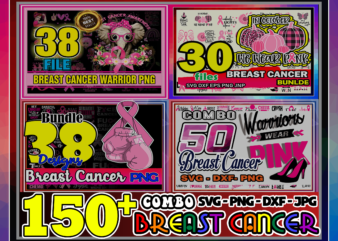 1a 150+ Designs Breast Cancer SVG, Breast Cancer Awareness Mockup, Breat Cancer Shirt. Cancer Awareness Svg, Cricut File, Instant Download CB880290315