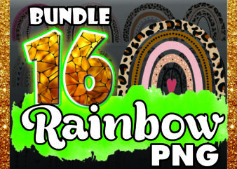 1 Bundle 16 Rainbow Png, Leopard Rainbow Png, Rainbow Baby Png, Nursery Decor, New Baby, Mama Silhouette Png, Digital Download 986725768