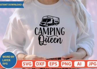 Camping Queen SVG Vector for t-shirt