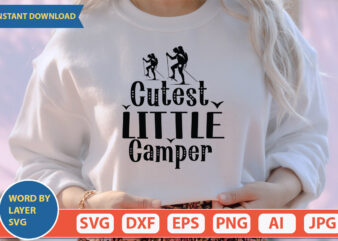 Cutest Little Camper SVG Vector for t-shirt