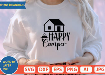 Happy Camper SVG Vector for t-shirt