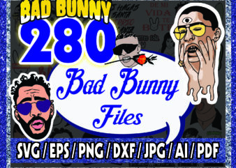 1a 280 Bad Bunny SVG, Bad Bunny Layered SVG Files For Cricut Bundle, Bad Bunny png, Yo Perreo Sola SVG, Cricut File, Clipart, Digital Download 1016258961