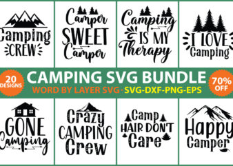 Camping SVG Bundle vol.4 t shirt vector file