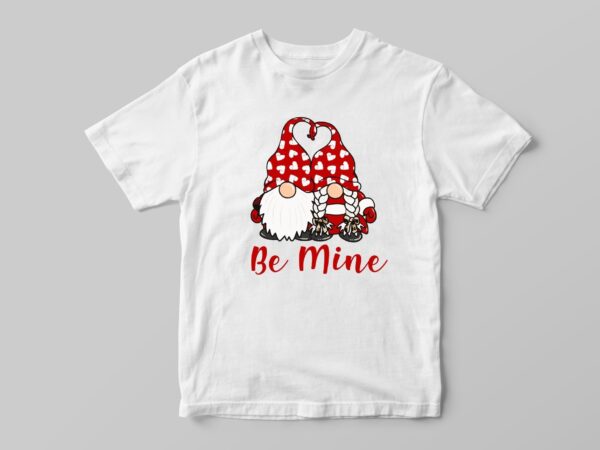 Valentine gift, gnome be mine diy crafts svg files for cricut, silhouette sublimation files t shirt vector art