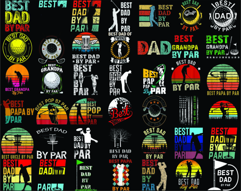 Combo 250+ Dad PNG Bundle, Best Dad By Par Vintage Sunset Golf Shirt for Men, Daddy PNG,Birthday, Father Day PNG, Gift For Dad, Digital Download CB1018349801