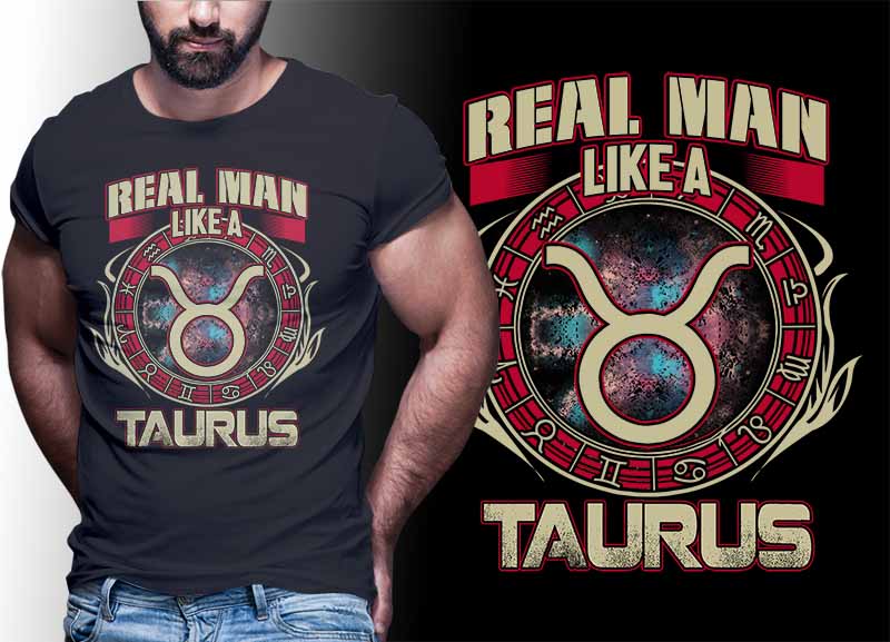 12 ZODIAC real man tshirt designs bundle PART# 25 ON