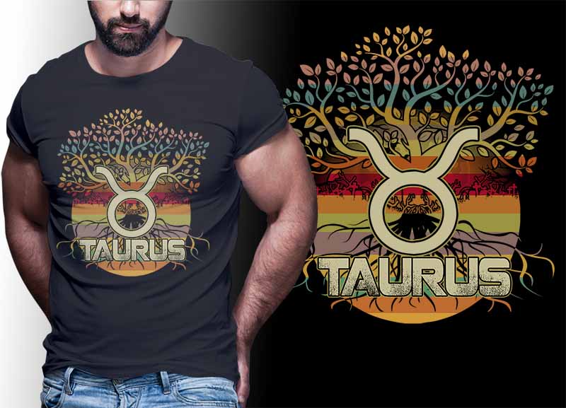 12 ZODIAC LIVING TREE tshirt designs bundle PART# 26 ON