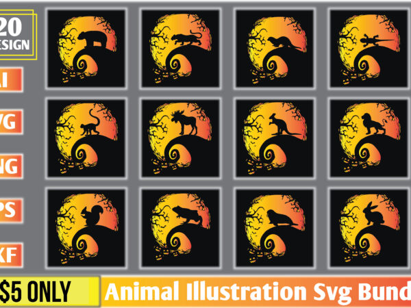 Animal illustration svg bundle t shirt vector