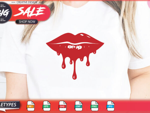 Lips sublimation svg t shirt vector graphic