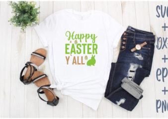 happy easter y`all graphic t shirt