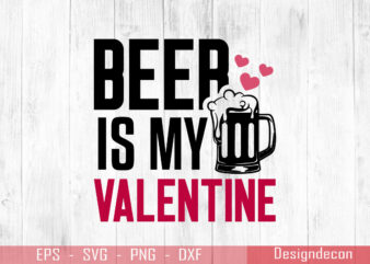 Beer is my valentine colorful handwritten quote for drink lovers T-shirt Design Template