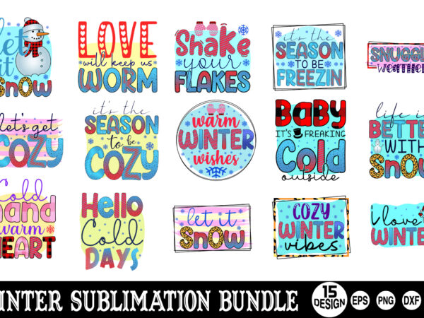 Winter sublimation bundle t shirt design for sale