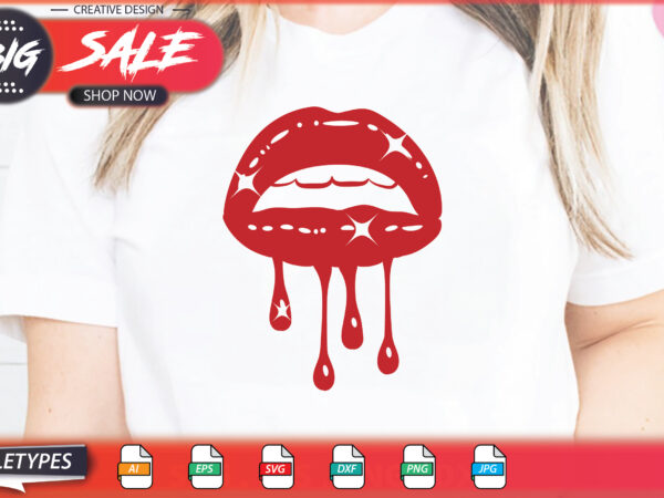 Lips sublimation svg t shirt vector graphic