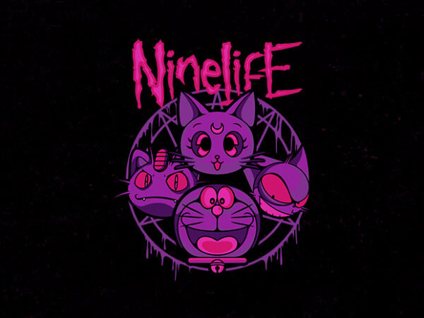 Ninelife T shirt vector artwork